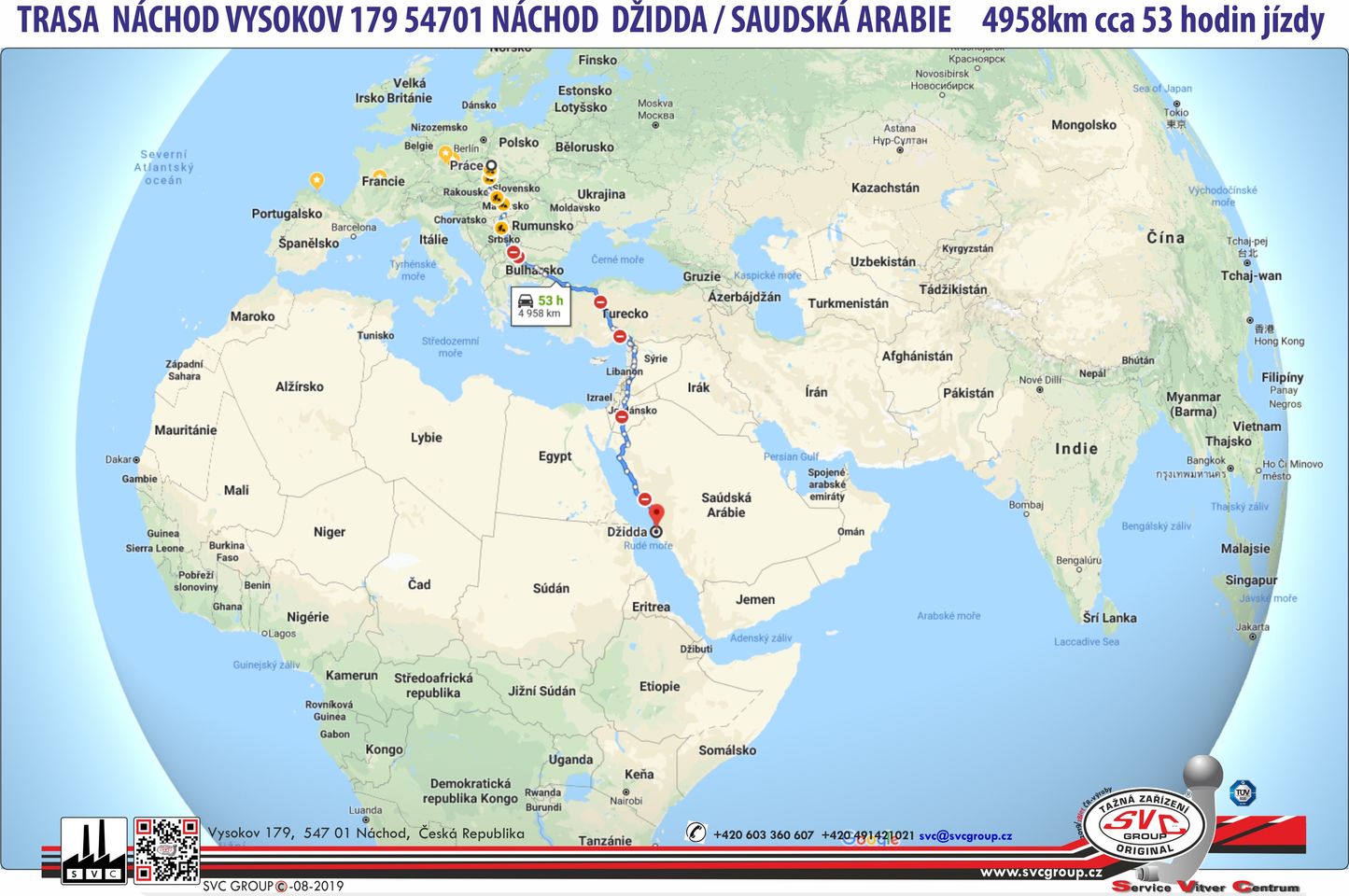 Dakar trasa pro přesun po ose 