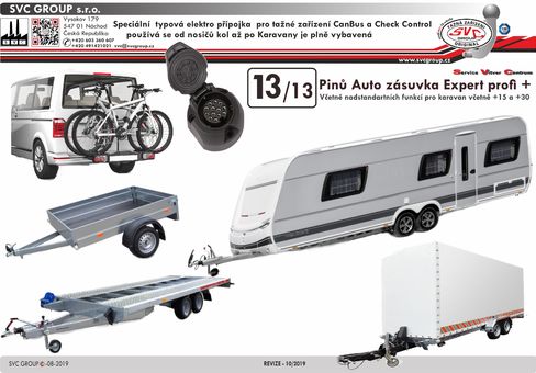 13 pólová elektro přípojka tažné zařízení SVC Group ecs AU-068-H1