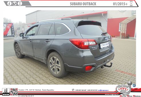 Tažné zařízení Subaru Outback
Maximální zatížení 120 kg
Maximální svislé zatížení bottom kg
Katalogové číslo 003-489