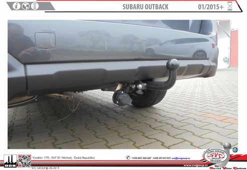 Tažné zařízení Subaru Outback
Maximální zatížení 115 kg
Maximální svislé zatížení bottom kg
Katalogové číslo 001-489