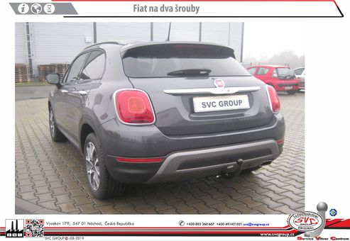 Tažné zařízení FIAT 500X + Crossover
Maximální zatížení 60 kg
Maximální svislé zatížení bottom kg
Katalogové číslo 001-423