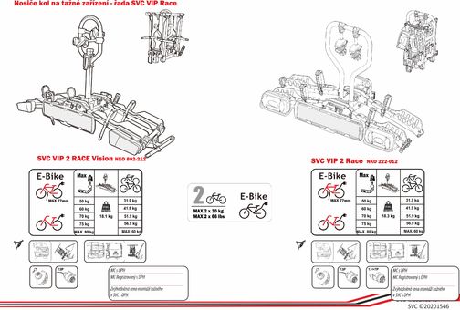 Řada nosič kol SVC VIP 2 Vision Race 2020