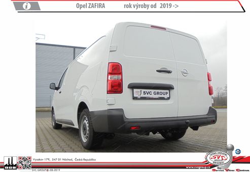 Tažné zařízení Opel Vivaro / Zafira
Maximální zatížení 120 kg
Maximální svislé zatížení bottom kg
Katalogové číslo 001-417