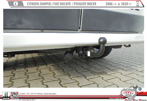 Obytná vozidla Citroen Jumper
Maximální zatížení 3000 kg
Maximální svislé zatížení 150 kg
Katalogové číslo 004-020