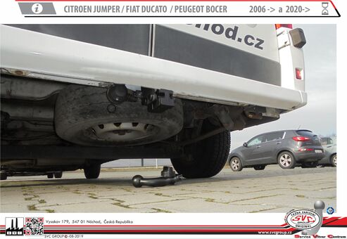 Obytná vozidla Citroen Jumper
Maximální zatížení 3000 kg
Maximální svislé zatížení 150 kg
Katalogové číslo 004-020