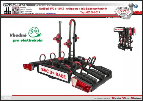 Nosič kol na tažné zařízení SVC 3 Vision Race - Pro 3 Elektro/Kola