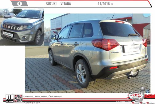 Tažné zařízení Vitara včetně 2WD+4WD
Maximální zatížení 100 kg
Maximální svislé zatížení bottom kg
Katalogové číslo 001-355