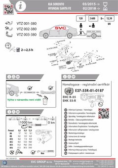 Tažné zařízení Hyundai Santa Fe  2018+
Maximální zatížení 120 kg
Maximální svislé zatížení bottom kg
Katalogové číslo 1.001-380