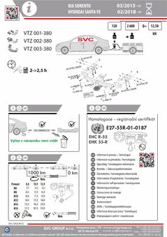 Tažné zařízení Hyundai Santa Fe  2018+
Maximální zatížení 120 kg
Maximální svislé zatížení bottom kg
Katalogové číslo 1.003-380