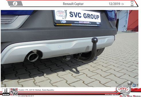 Tažné zařízení Renault Captur
Maximální zatížení 100 kg
Maximální svislé zatížení bottom kg
Katalogové číslo 003-499