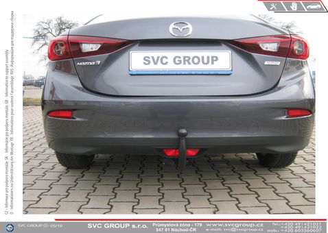 Tažné zařízení Mazda 3 sedan 2013
Maximální zatížení 110 kg
Maximální svislé zatížení bottom kg
Katalogové číslo 003-452