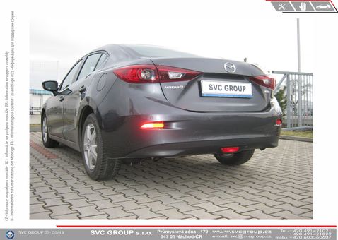 Tažné zařízení Mazda 3 sedan 2013
Maximální zatížení 110 kg
Maximální svislé zatížení bottom kg
Katalogové číslo 003-452