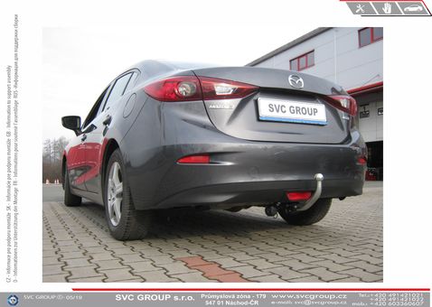 Tažné zařízení Mazda 3 Sedan 2013
Maximální zatížení 110 kg
Maximální svislé zatížení bottom kg
Katalogové číslo 002-452