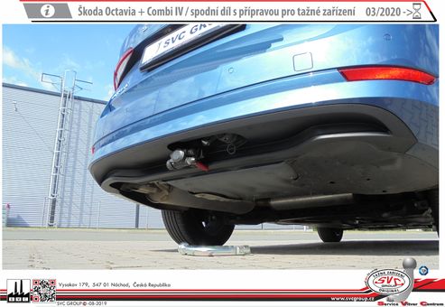 Tažné zařízení Škoda Octavia  IV s přípravou
Maximální zatížení 115 kg
Maximální svislé zatížení middle_bottom_prep kg
Katalogové číslo 6.002-350