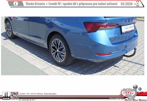 Tažné zařízení Škoda Octavia  IV s přípravou
Maximální zatížení 115 kg
Maximální svislé zatížení middle_bottom_prep kg
Katalogové číslo 6.001-350
