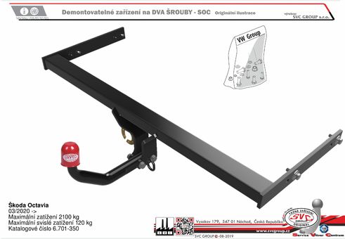 Tažné zařízení Škoda Octavia Combi IV s přípravou
Maximální zatížení 120 kg
Maximální svislé zatížení middle_bottom_prep kg
Katalogové číslo 6.701-350