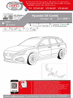 Tažné zařízení Hyundai i30 Kombi 2020 -
Maximální zatížení 100 kg
Maximální svislé zatížení bottom kg
Katalogové číslo 001-507