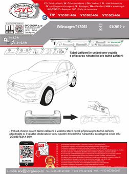 Tažné zařízení Volkswagen T-Cross  Pro nárazník  přípravou pro tažné zařízení
Maximální zatížení 80 kg
Maximální svislé zatížení middle_bottom_prep kg
Katalogové číslo 2.001-466