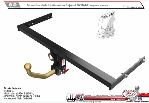 Tažné zařízení Škoda Octavia IV bez přípravy-
Maximální zatížení 120 kg
Maximální svislé zatížení bottom kg
Katalogové číslo 002-502
