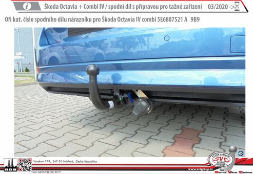 Tažné zařízení Škoda Octavia Scout  IV
Maximální zatížení 115 kg
Maximální svislé zatížení middle_bottom_prep kg
Katalogové číslo 6.003-350