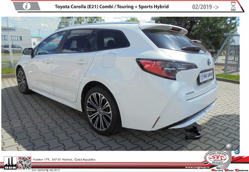 Tažné zařízení Toyota Corolla Combi Touring Sports 2019 +
Maximální zatížení 95 kg
Maximální svislé zatížení bottom kg
Katalogové číslo 003-493