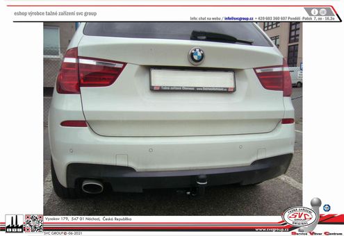 Tažné zařízení BMW X3   2013 - 2017- >
Maximální zatížení 115 kg
Maximální svislé zatížení bottom kg
Katalogové číslo 001-504