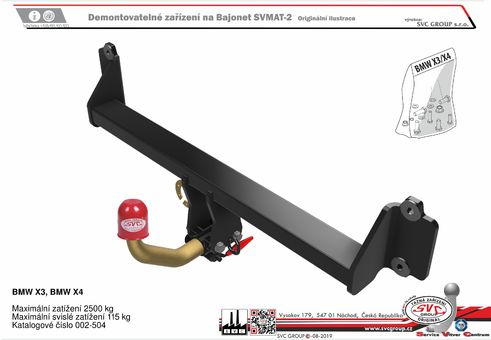 Tažné zařízení BMW X4   2014 - 2018
Maximální zatížení 115 kg
Maximální svislé zatížení bottom kg
Katalogové číslo 002-504