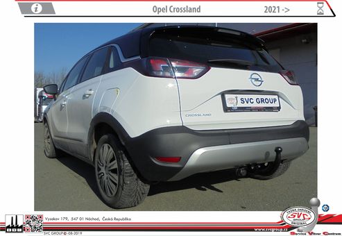 Tažné zařízení Opel Crossland
Maximální zatížení 65 kg
Maximální svislé zatížení bottom kg
Katalogové číslo 003-465