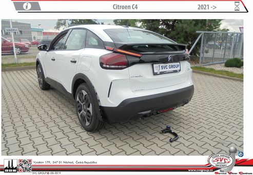 Tažné zařízení Citroen C4 2021+
Maximální zatížení 85 kg
Maximální svislé zatížení bottom kg
Katalogové číslo 003-513