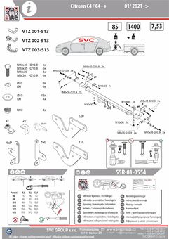 Tažné zařízení Citroen C4 2021+
Maximální zatížení 85 kg
Maximální svislé zatížení bottom kg
Katalogové číslo 003-513