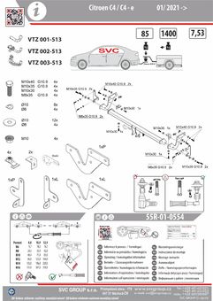 Tažné zařízení Citroen C4 2021+
Maximální zatížení 85 kg
Maximální svislé zatížení bottom kg
Katalogové číslo 003-513