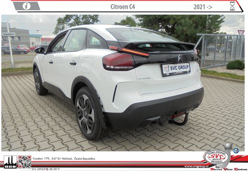 Tažné zařízení Citroen C4 2021+
Maximální zatížení 85 kg
Maximální svislé zatížení bottom kg
Katalogové číslo 003-513