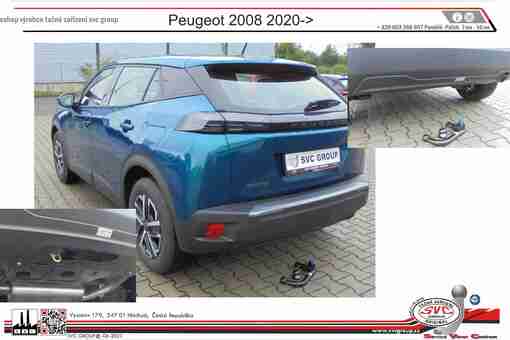 Tažné zařízení Peugeot 2008 2020+
Maximální zatížení 85 kg
Maximální svislé zatížení bottom kg
Katalogové číslo 003-512