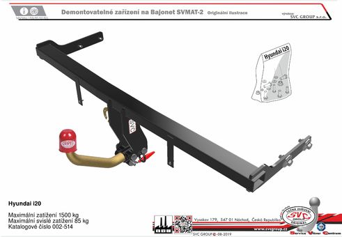Tažné zařízení Hyundai i20 2020-
Maximální zatížení 85 kg
Maximální svislé zatížení bottom kg
Katalogové číslo 002-514