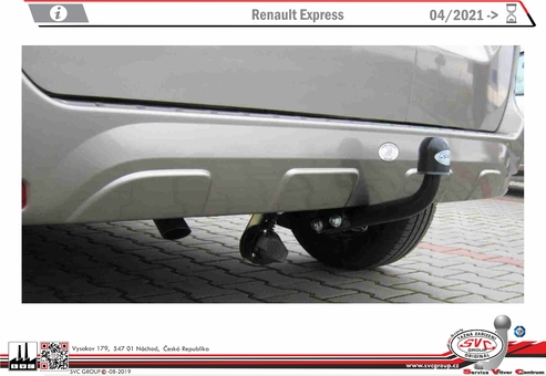 Tažné zařízení Renault Express 2021
Maximální zatížení 75 kg
Maximální svislé zatížení bottom kg
Katalogové číslo 001-361
