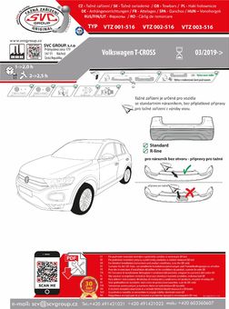 Tažné zařízení Volkswagen T-Cross Nárazník bez přípravy pro tažné
Maximální zatížení 85 kg
Maximální svislé zatížení bottom kg
Katalogové číslo 001-516