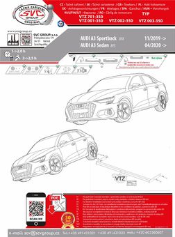 Tažné zařízení Audi A3 SDN+Sportback
Maximální zatížení 115 kg
Maximální svislé zatížení middle_bottom_prep kg
Katalogové číslo 001-350