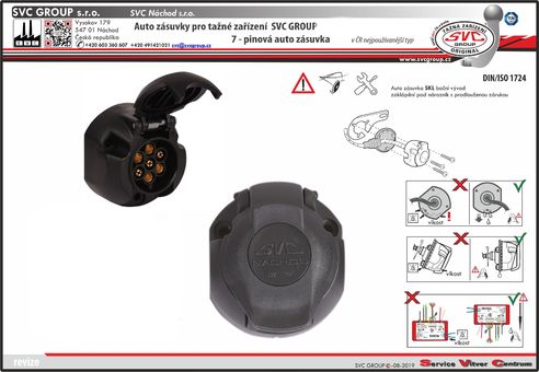 7 pólová originální auto zásuvka 
pro tažné zařízení SVC Group - ECS TO-297-BH