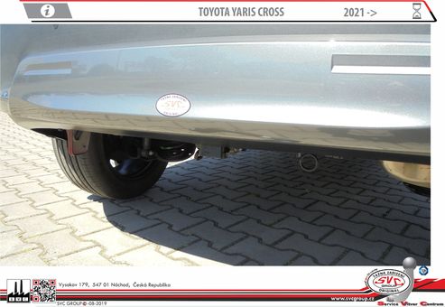 Tažné zařízení Toyota Yaris Cross  04/2021-
Maximální zatížení 95 kg
Maximální svislé zatížení bottom kg
Katalogové číslo 002-519