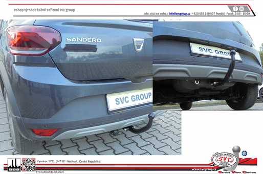 Tažné zařízení Dacia Sandero + Stepway
Maximální zatížení 80 kg
Maximální svislé zatížení bottom kg
Katalogové číslo 001-523