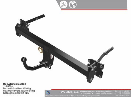 DS Automobiles DS4
11/2021->
Maximální zatížení 1650 kg
Maximální svislé zatížení 95 kg
Katalogové číslo 001-525