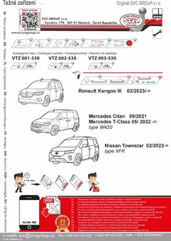 Tažné zařízení Renault Kangoo III
Maximální zatížení 95 kg
Maximální svislé zatížení bottom kg
Katalogové číslo 001-530