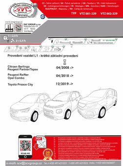Tažné zařízení Toyota Proace City
Maximální zatížení 95 kg
Maximální svislé zatížení 1600 kg
Katalogové číslo 002-229