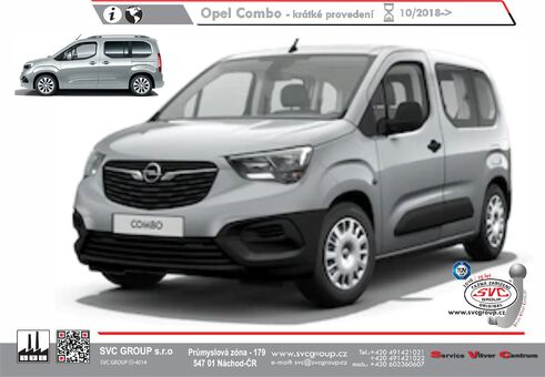 Tažné zařízení Opel Combo L1 2018 -
Maximální zatížení 95 kg
Maximální svislé zatížení bottom kg
Katalogové číslo 002-229