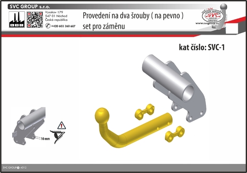 SVC-1 čep na dva šrouby na pevno Sada