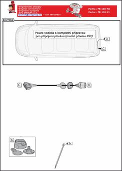 13 pólová elektro přípojka tažné 