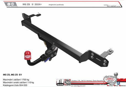 MG ZS, MG ZS  EV

Maximální zatížení 1700 kg
Maximální svislé zatížení 110 kg
Katalogové číslo 004-555