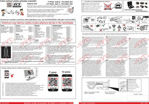 7 pinu elektro přípojka tažné zařízení SVC-ECS 