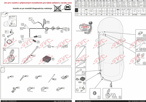 13 auto přípojka originální typová elektro přípojka tažná zařízení VW-291-HX