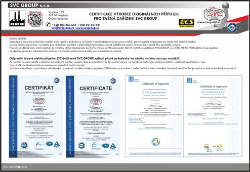 Elektro přípojka pro tažné zařízení certifikát originality  TO-361-13